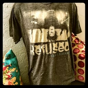 Refused Swedish Punk "Can I Scream" Tee Gray LG
